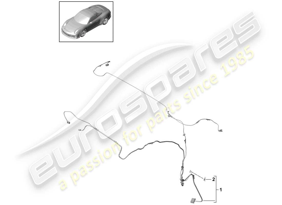 porsche 2015 (991-1 r/gt3/rs) harnais pour cabriolet schéma des pièces