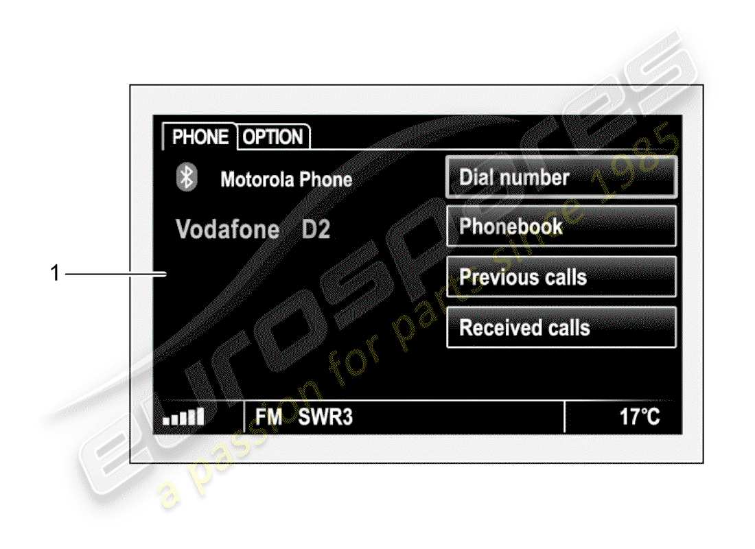 porsche 2014 (tequipment panamera) téléphone mobile schéma des pièces