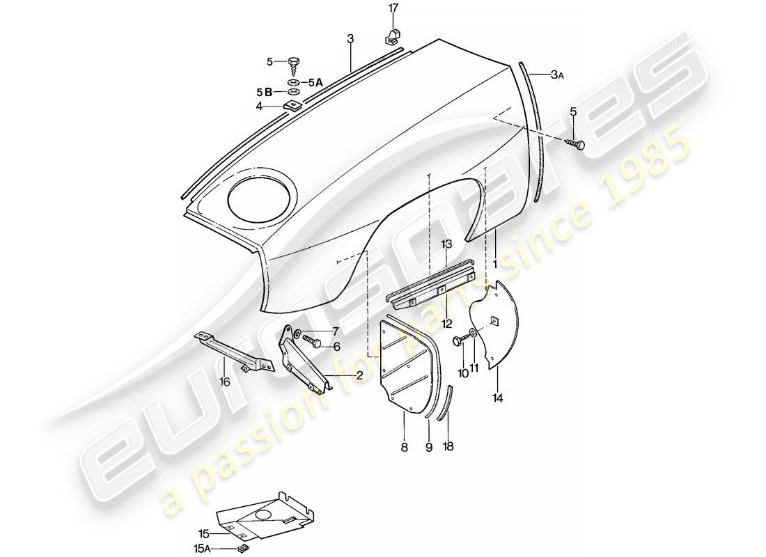 porsche 1981 (928) diagramme des pièces fender