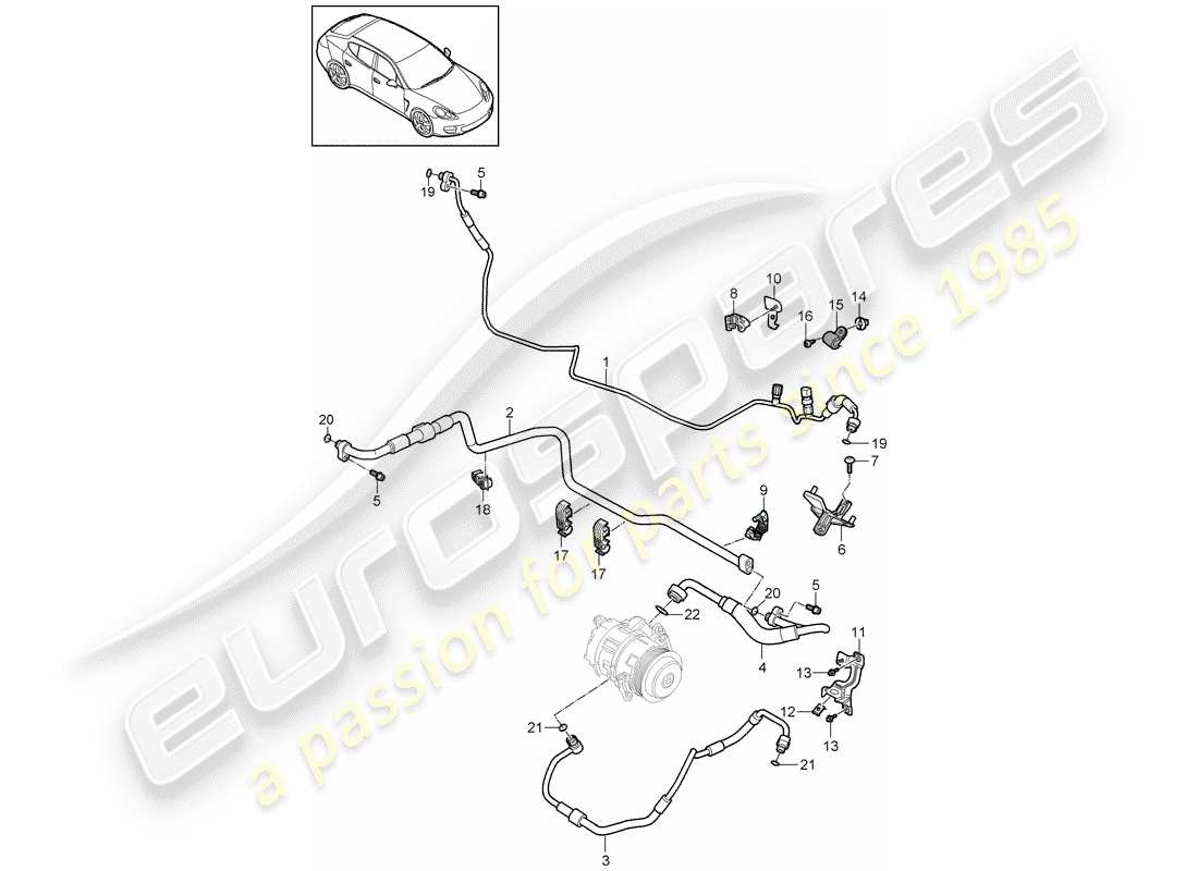 porsche 2016 (panamera 970) circuit réfrigérant schéma des pièces