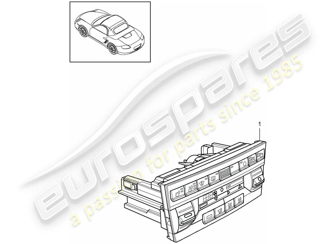 porsche 2012 (987 boxster) interrupteur de commande schéma des pièces