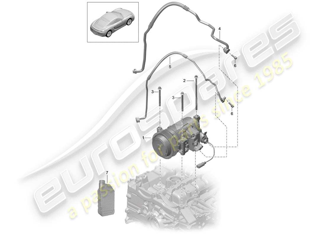 porsche 2015 (981 cayman) diagramme des pièces du compresseur