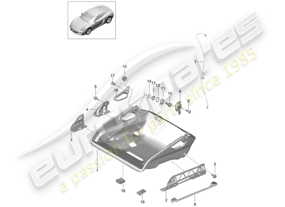 porsche 2015 (981 cayman) seat schéma des pièces
