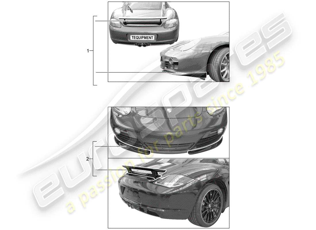 porsche 2011 (tequipment) diagramme des pièces aerokit