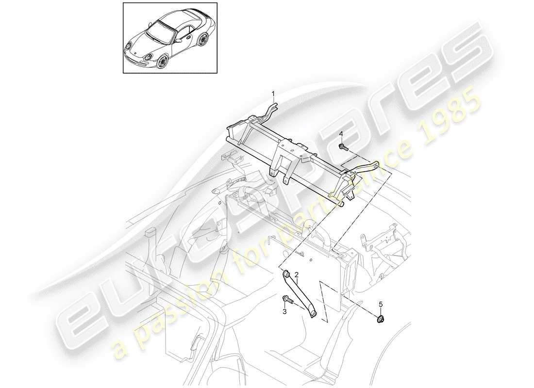 porsche 2012 (997-2) diagramme des pièces du cadre
