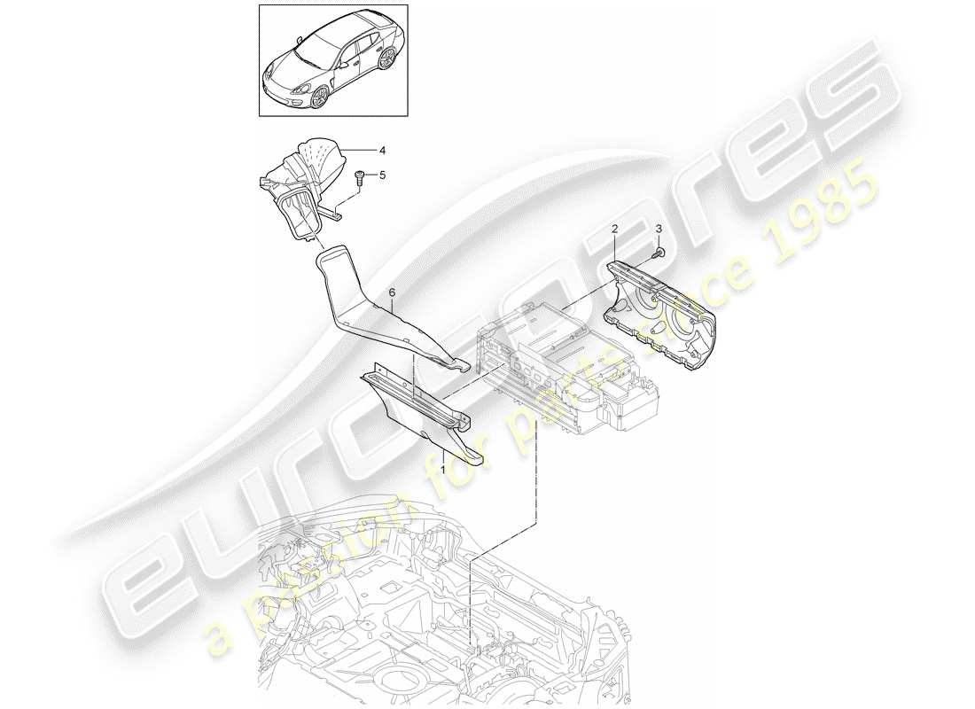 porsche 2016 (panamera 970) diagramme des pièces du conduit d'air
