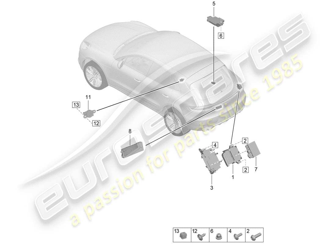 porsche 2019 (macan) unités de commande schéma des pièces