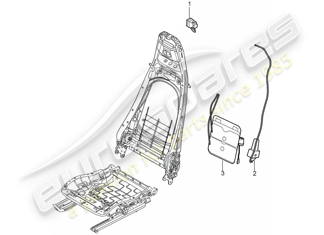 porsche 2009 997-2 turbo / gt2 soutien lombaire schéma des pièces