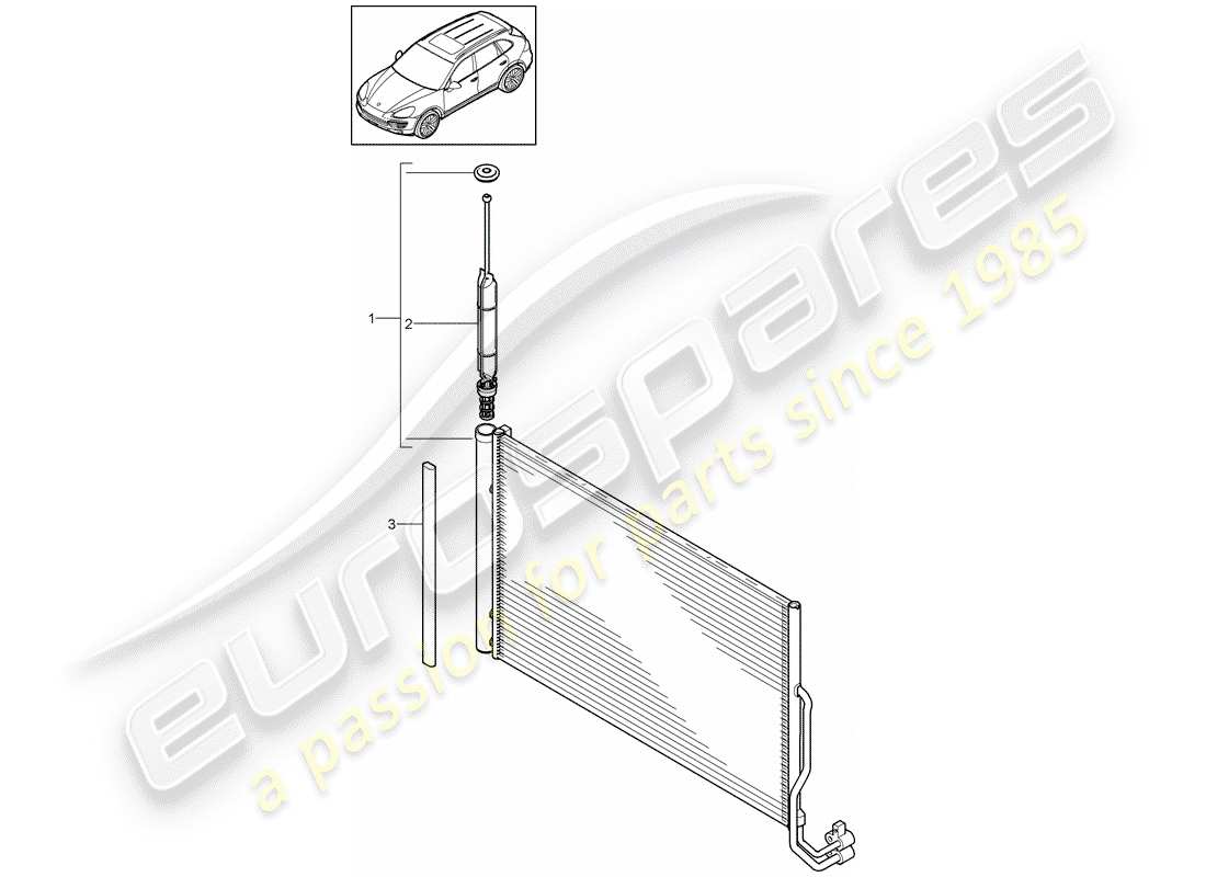 porsche 2011 (cayenne e2 92a) diagramme des pièces du condensateur