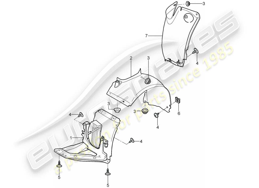 porsche 2012 (997-2) garnitures schéma des pièces