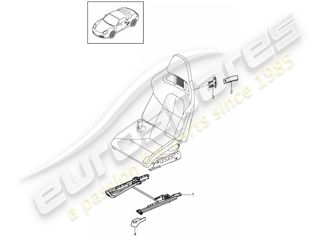 porsche 2011 (987 boxster) seat schéma des pièces