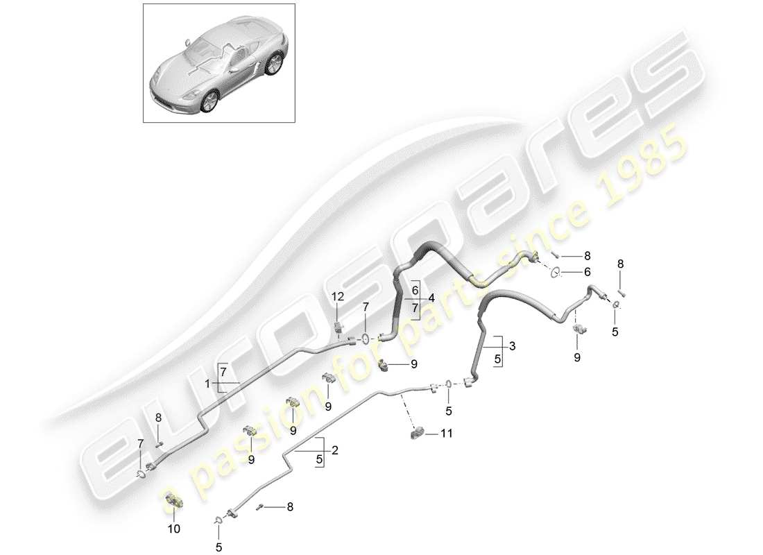 porsche 2017 (718 cayman) circuit frigorifique schéma des pièces