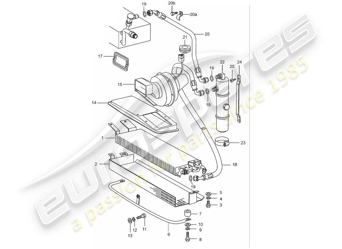 porsche 1987 (911) condensateur - lignes - accessoires et autres schéma des pièces