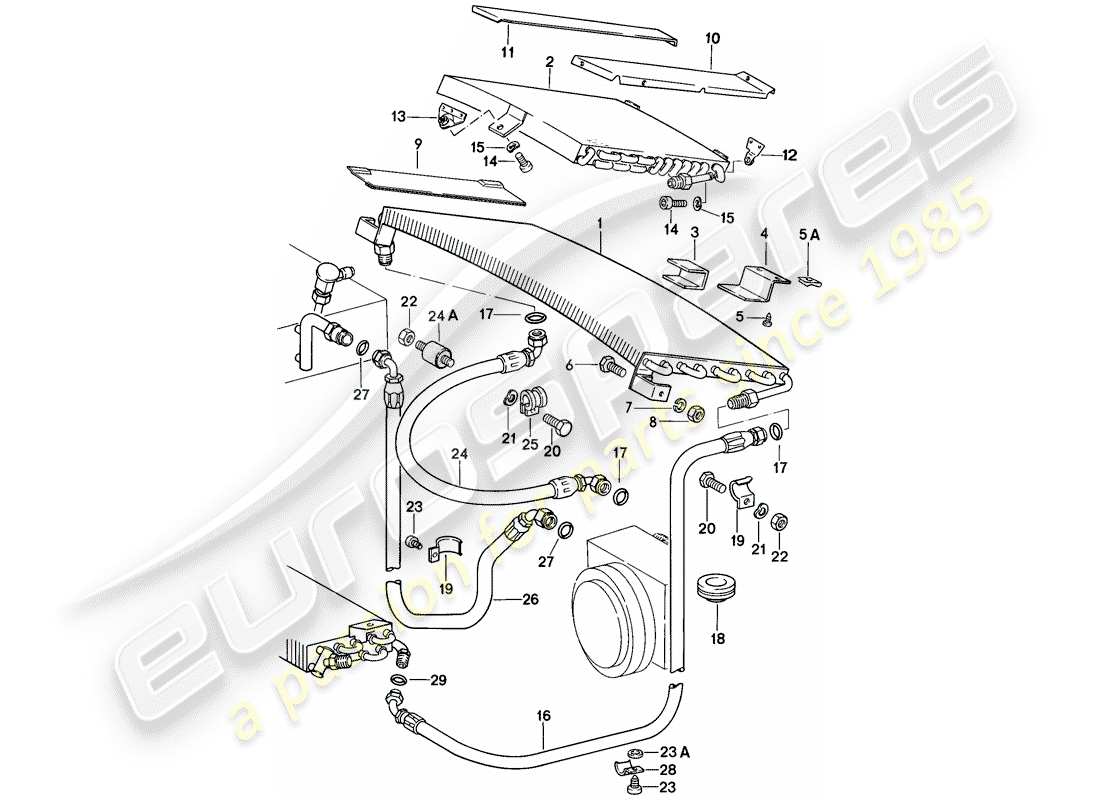 porsche 1987 (911) condensateur - lignes - accessoires et autres schéma des pièces