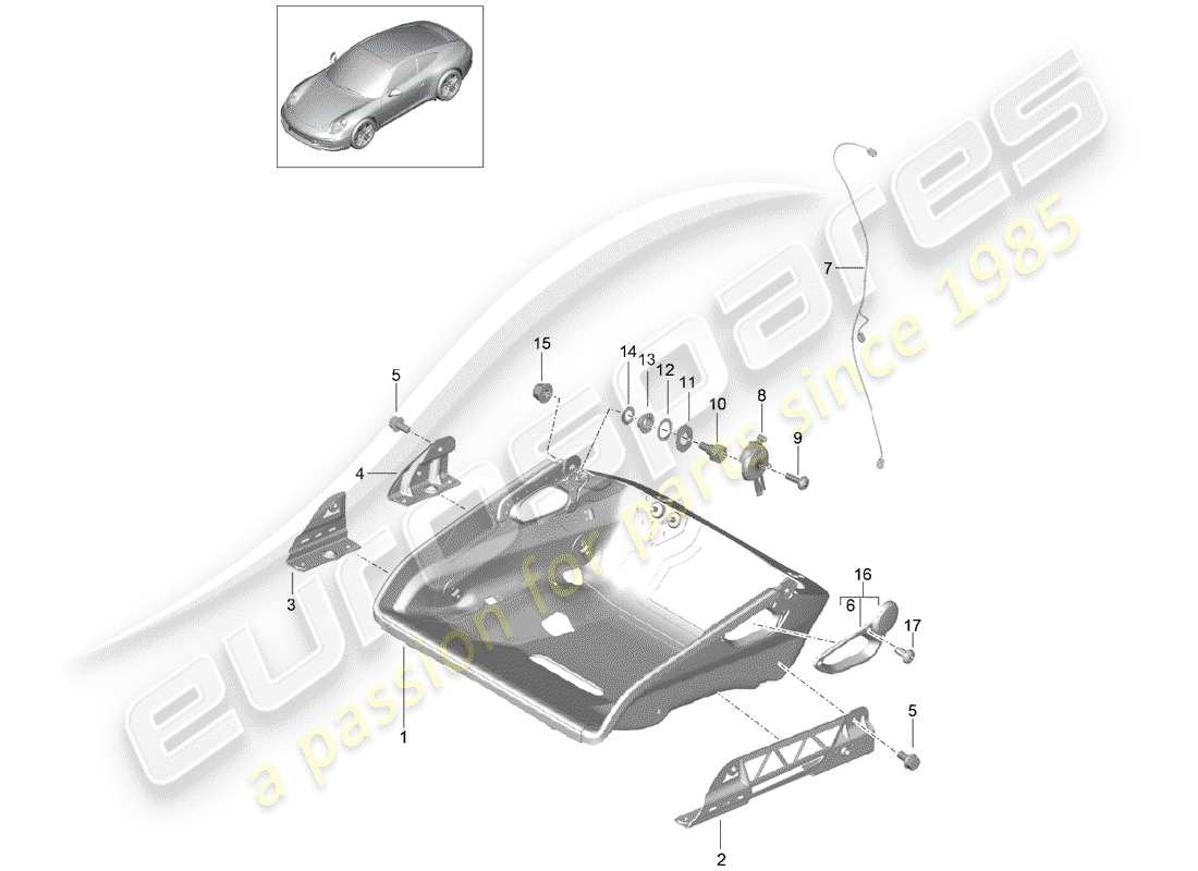 porsche 2015 (991-1) seat schéma des pièces