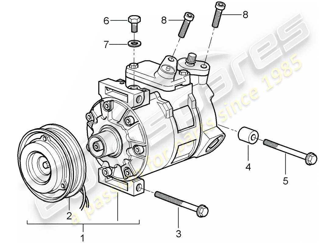 porsche 2009 997-2 turbo / gt2 diagramme des pièces du compresseur