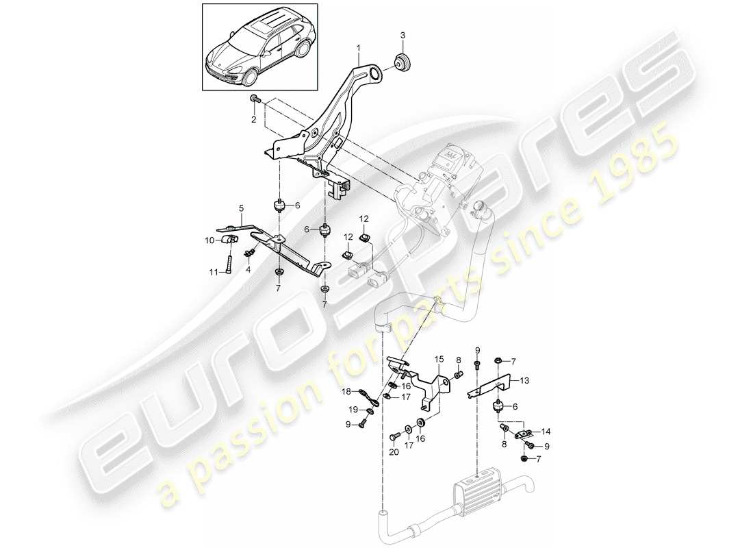 porsche 2012 (cayenne e2 92a) support schéma des pièces