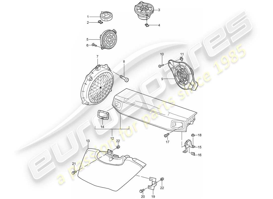 porsche 2012 (997-2) haut-parleur schéma des pièces