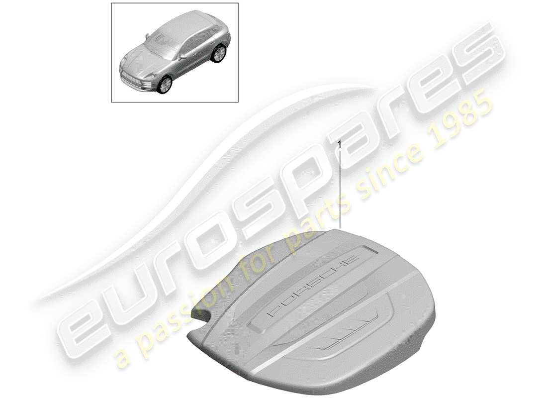 porsche 2019 (macan) couvercle moteur schéma des pièces