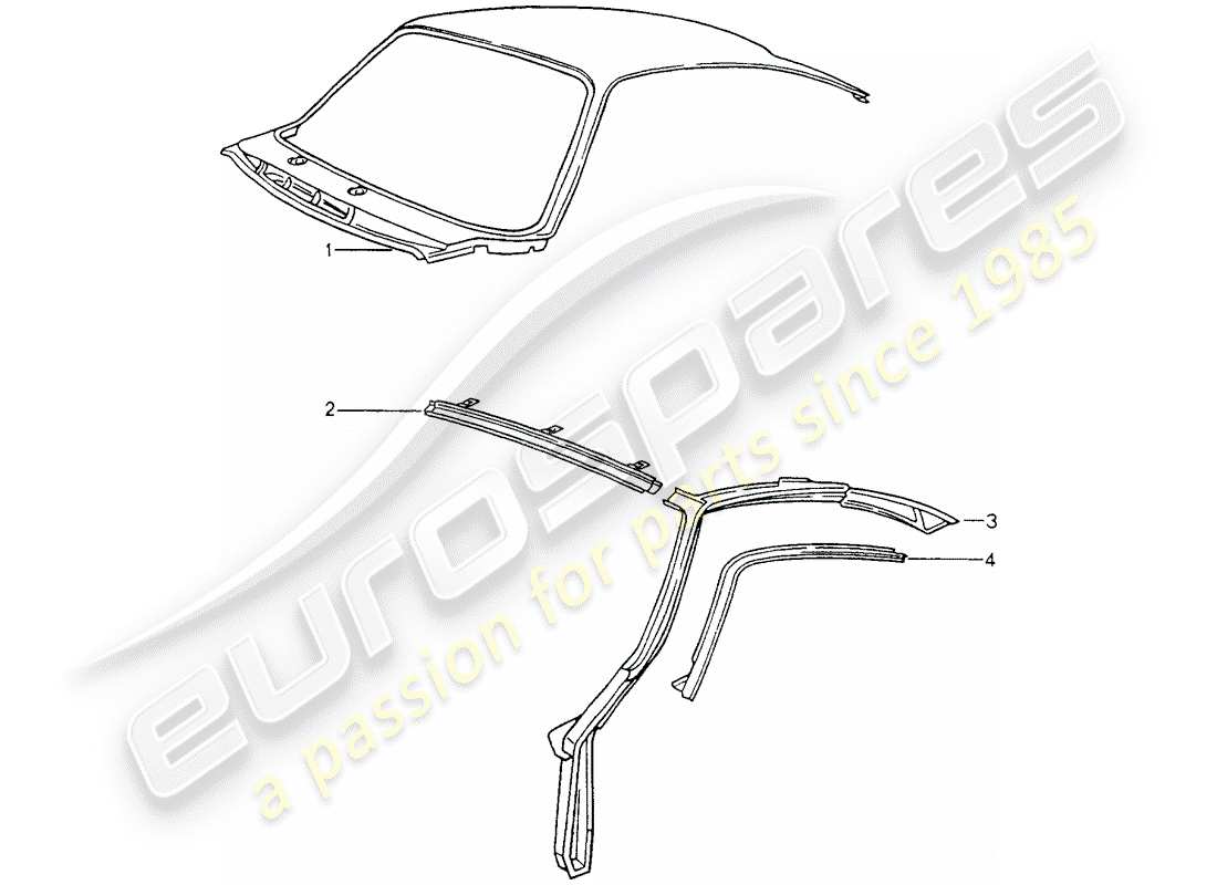 porsche 1991 (964) panneaux exterieurs schéma des pièces