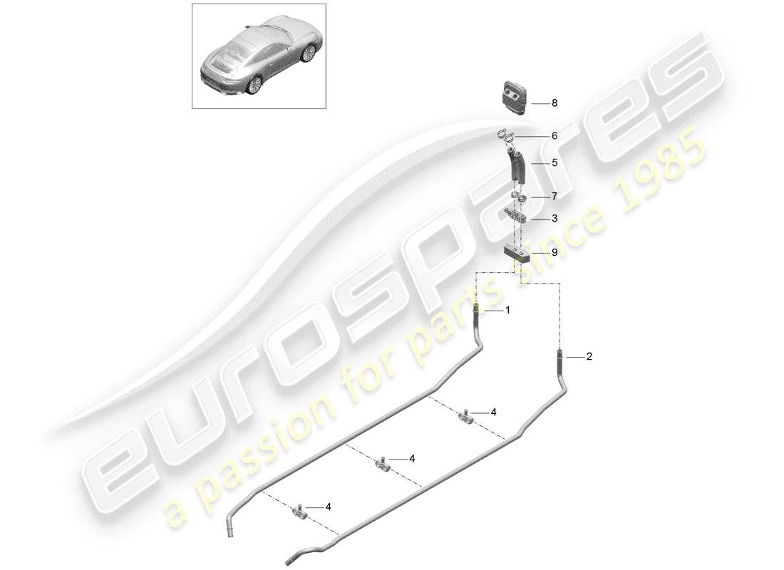 porsche 2019 (991-2) schéma des pièces du chauffage