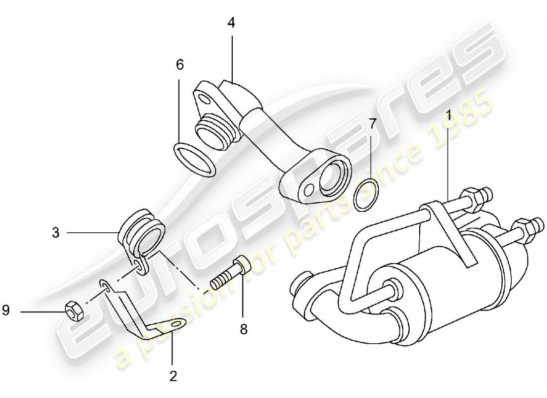 porsche 2002 (996 turbo / gt2) refroidissement du carburant schéma des pièces