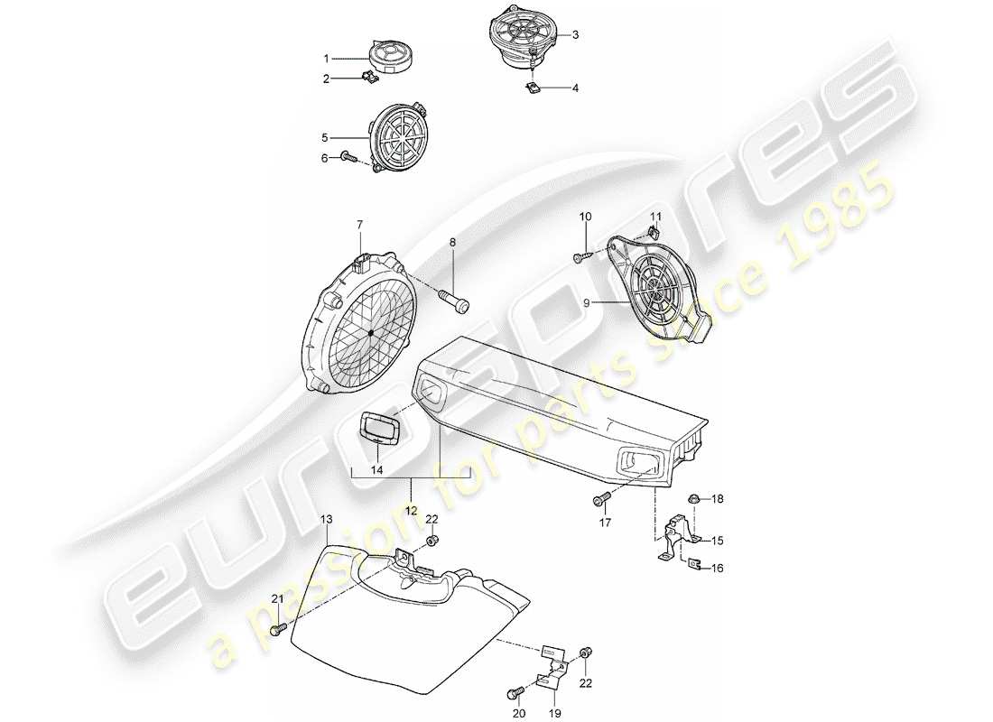 porsche 2007 (997-1) haut-parleur schéma des pièces