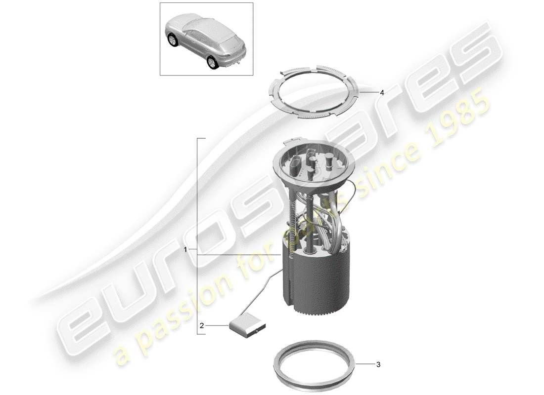 porsche 2015 (macan) pompe à carburant schéma des pièces