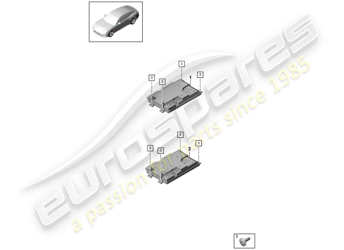 porsche 2019 (panamera 971-1) schéma des pièces de l'amplificateur