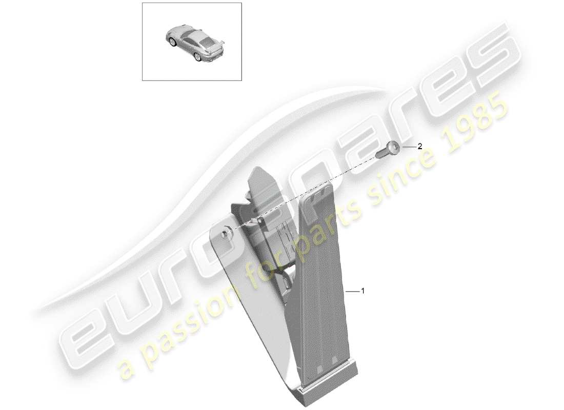 porsche 2015 (991-1 turbo) frein et acc. ensemble de pédales schéma des pièces