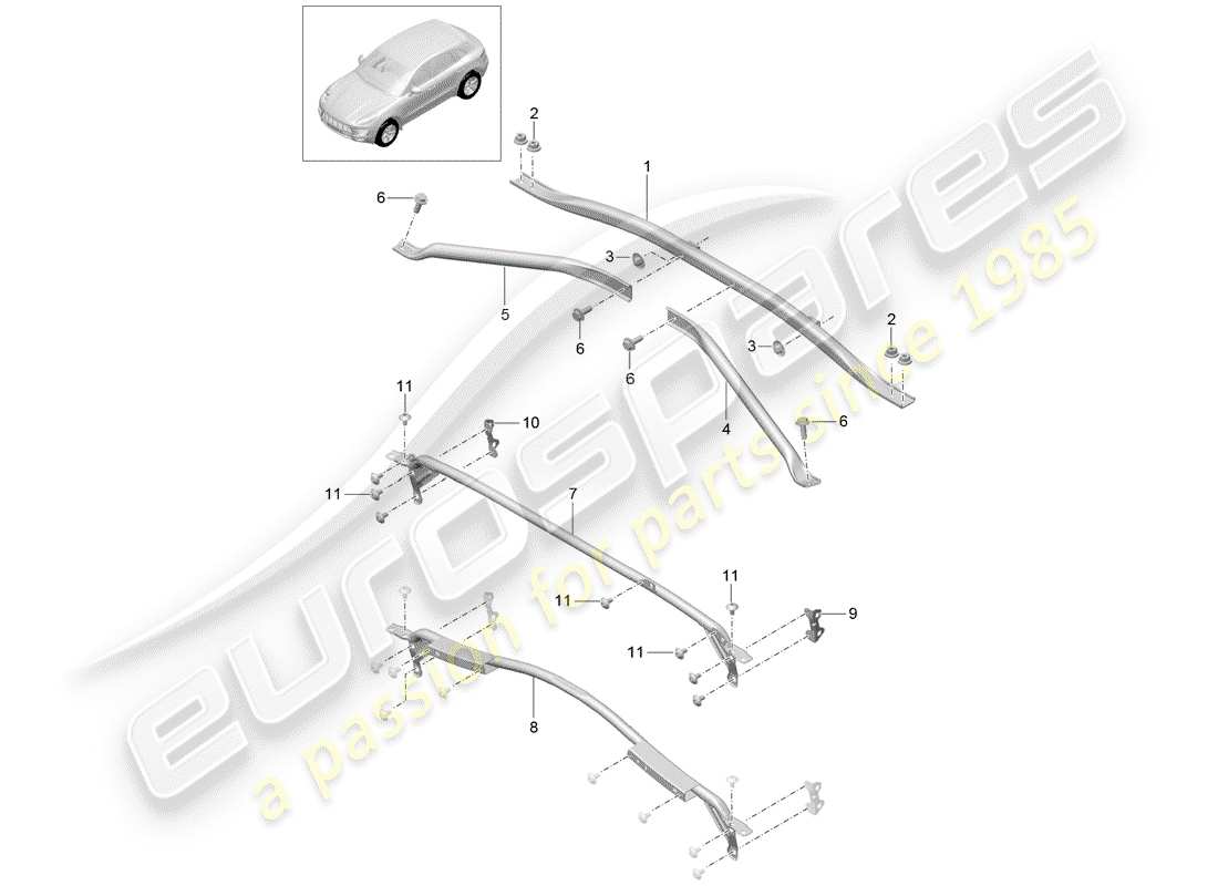 porsche 2016 (macan) soutien croisé schéma des pièces