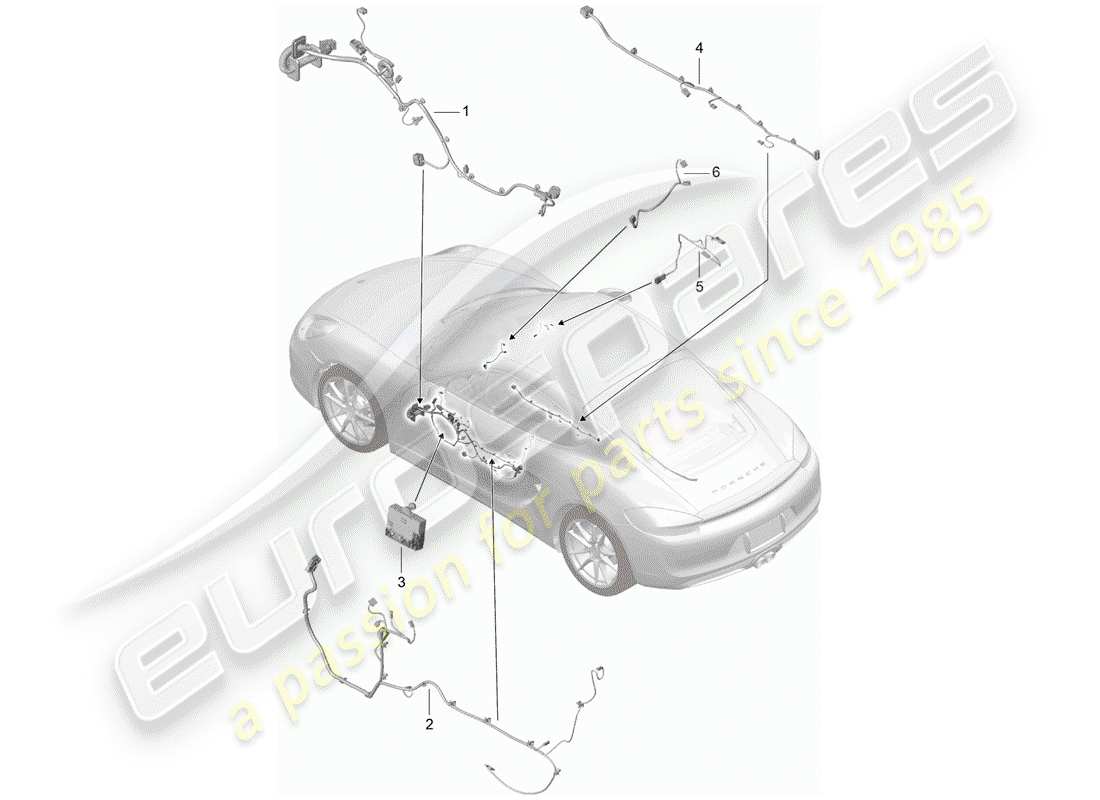 porsche 2014 (981 cayman) faisceaux de câbles schéma des pièces