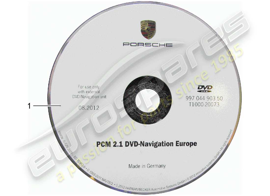 porsche 2009 (tequipment cayenne) système de navigation schéma des pièces