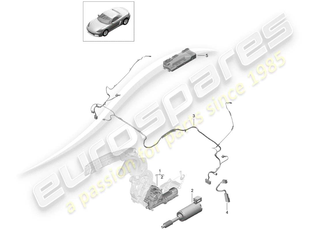 porsche 2019 (718 boxster) coffre de rangement supérieur schéma des pièces