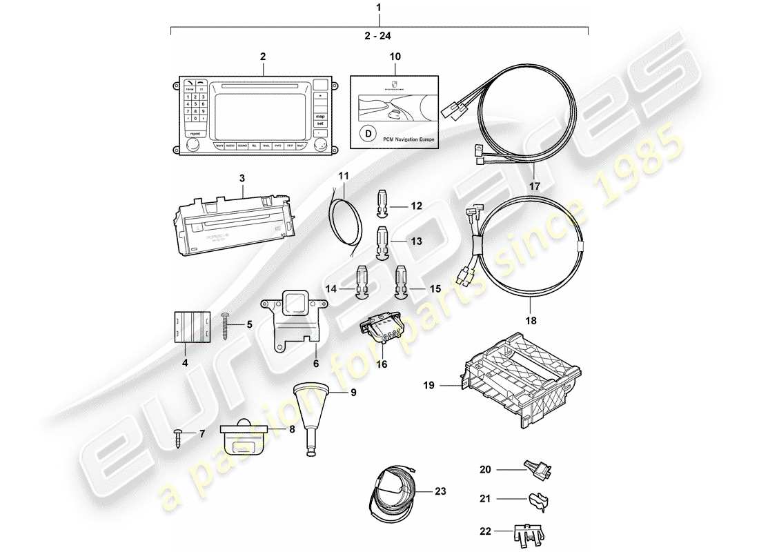 porsche 2009 (tequipment cayenne) système de navigation schéma des pièces