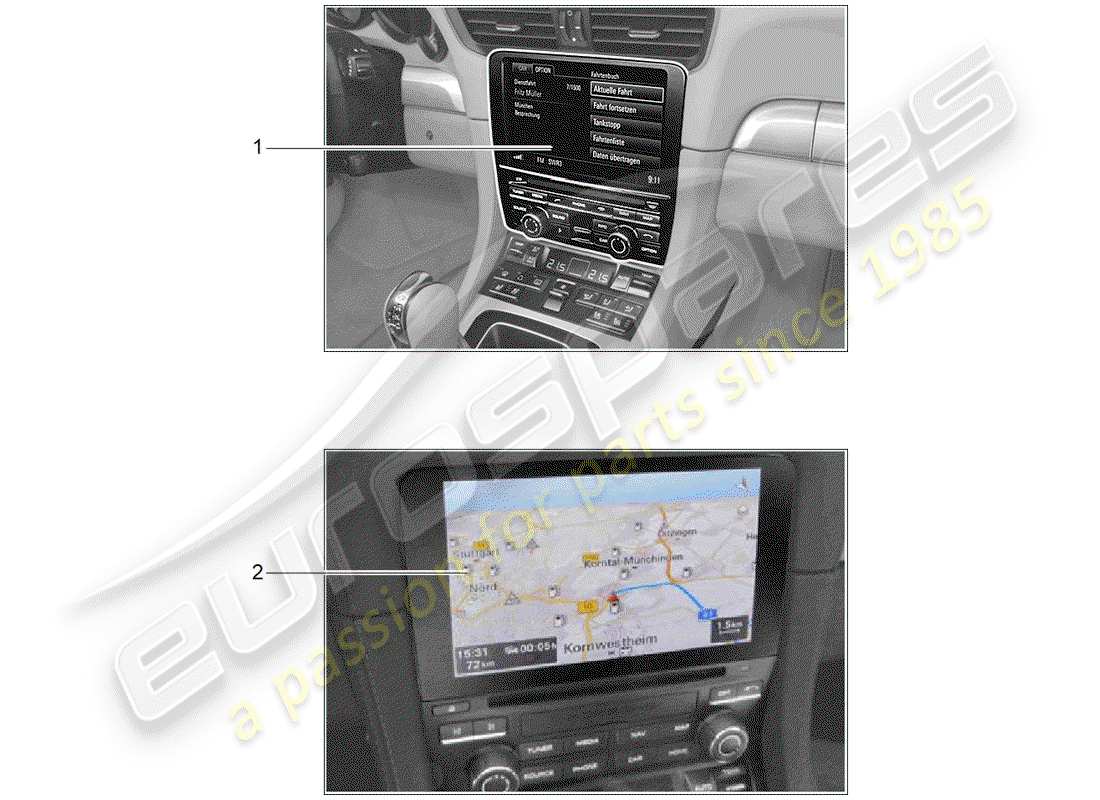 porsche 2015 (tequipment 98x/99x) système de navigation schéma des pièces