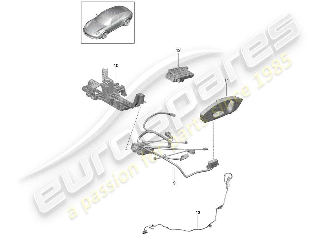 porsche 2012 (991-1) harnais schéma des pièces