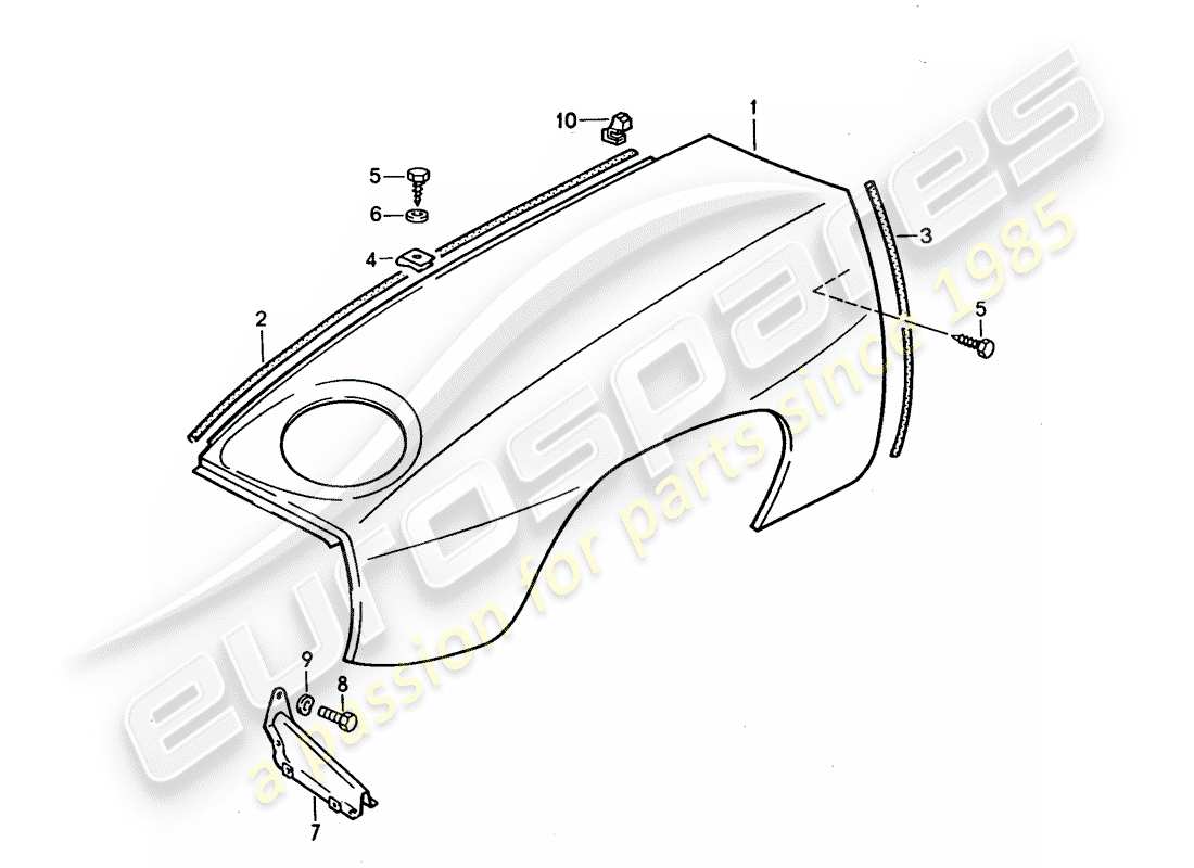 porsche 1995 (928) diagramme des pièces fender