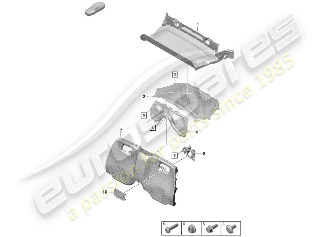 porsche 2020 (718 boxster spyder) garnitures schéma des pièces