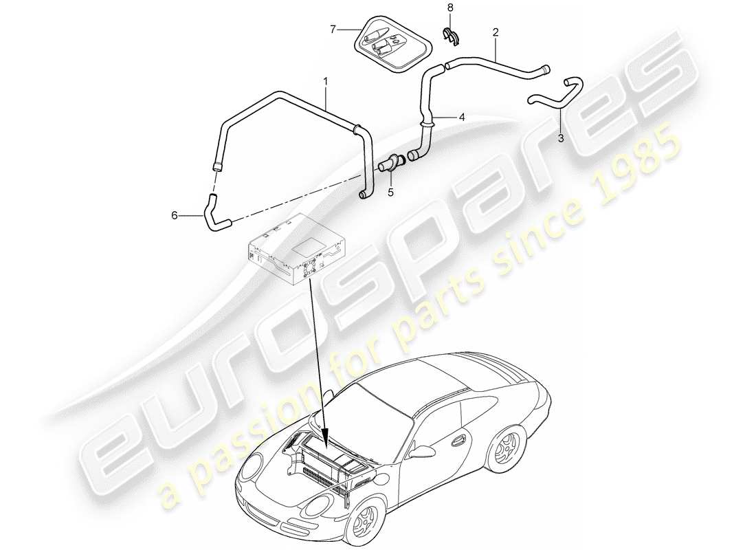 porsche 2010 (997-2) coffre à bagages schéma des pièces