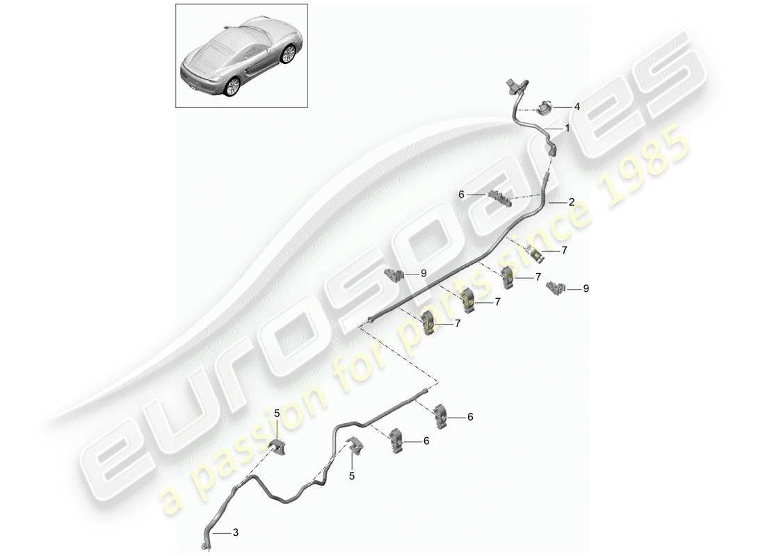 porsche 2015 (981 cayman) diagramme de pièce de la ligne de vide