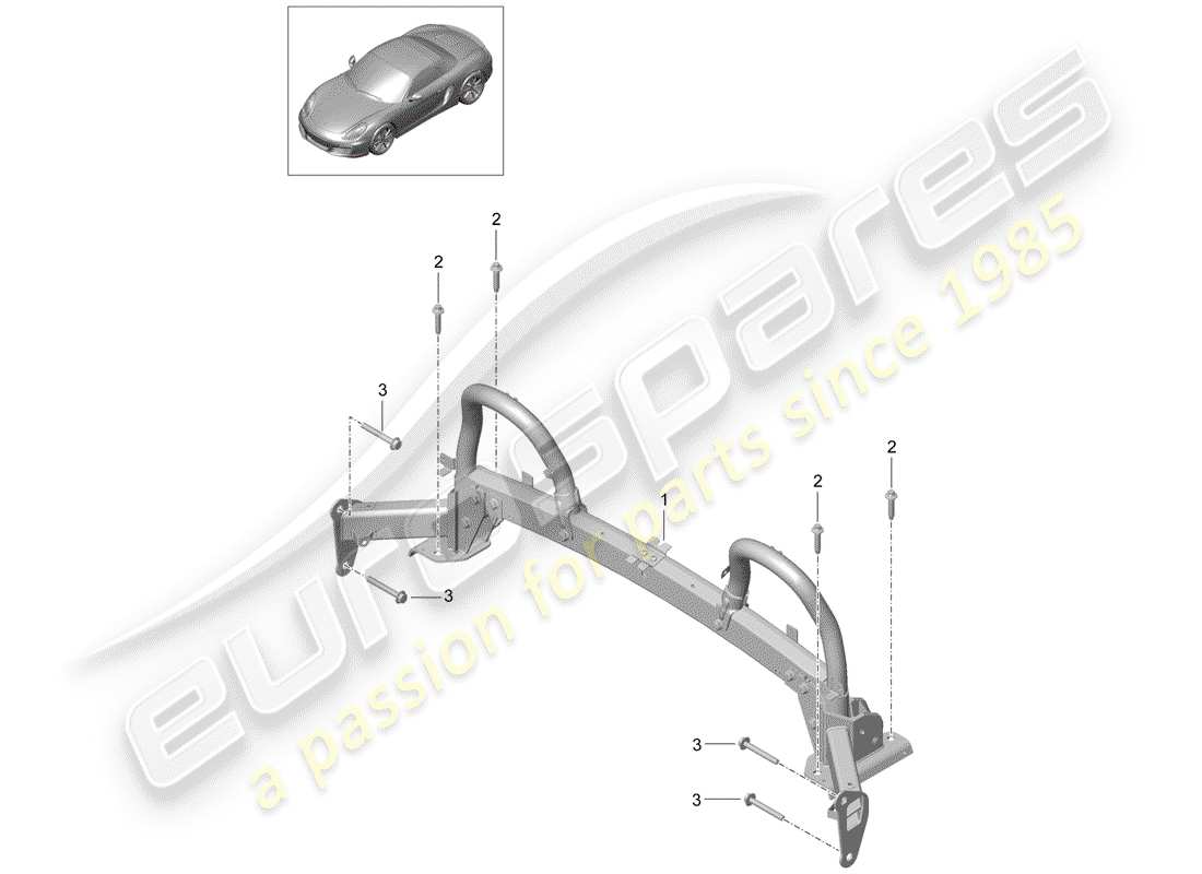 porsche 2012 (981 boxster) roll bar schéma des pièces