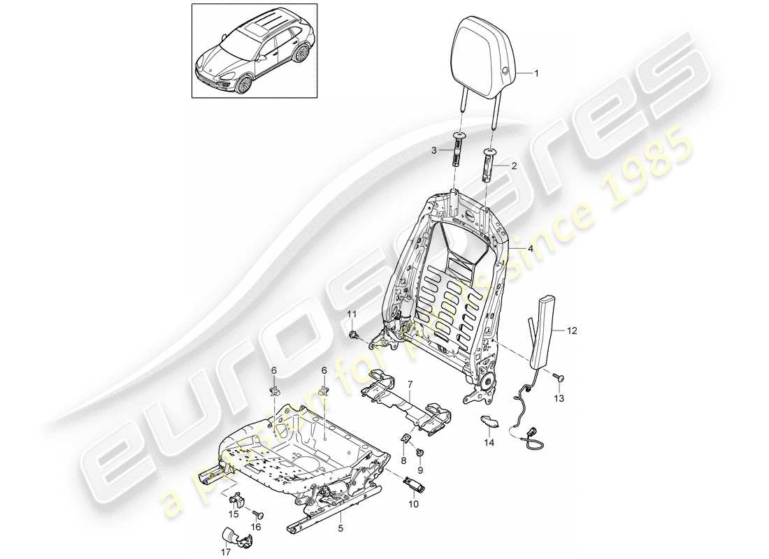 porsche 2011 (cayenne e2 92a) cadre - dossier schéma des pièces