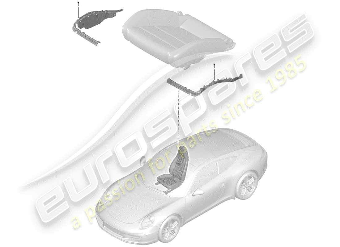 porsche 2014 (991-1) rembourrage pour siège schéma des pièces