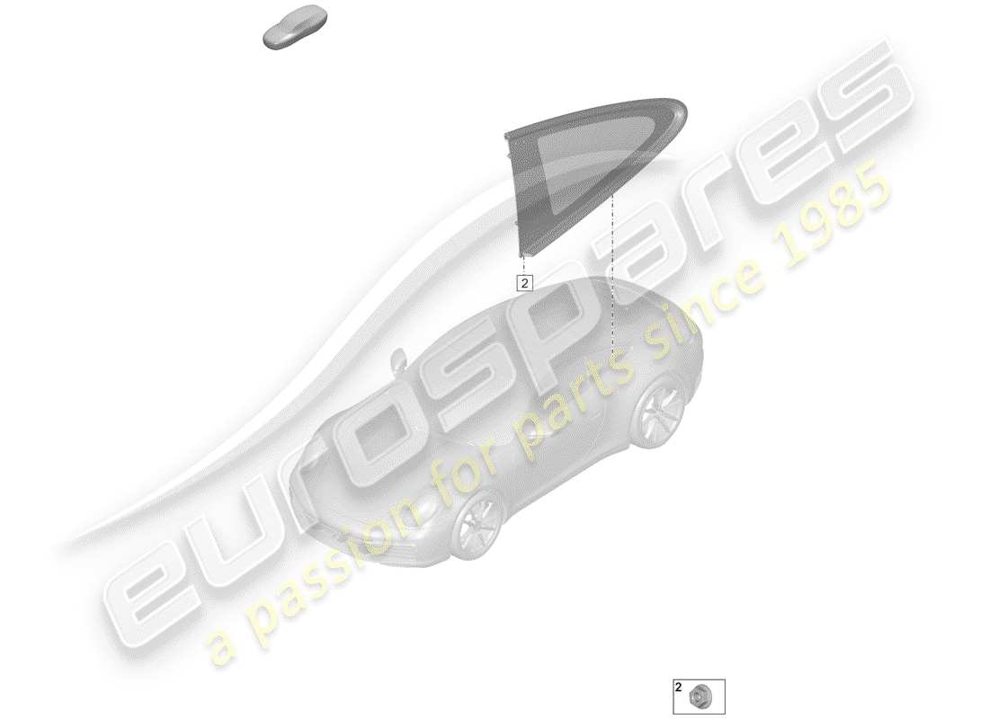 porsche 2020 (992-1) fenêtre latérale schéma des pièces