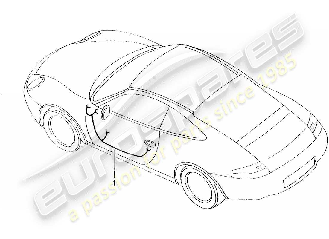 porsche 2001 (996) faisceau de cablage - porte conducteur - porte passager - mécanisme de commande - capot convertible - sous-châssis schéma des pièces