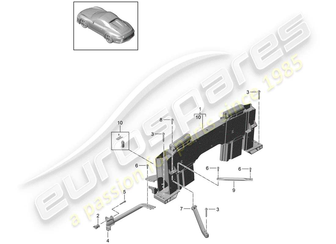 porsche 2020 (991-2 r/gt3/rs) protection contre le retournement schéma des pièces