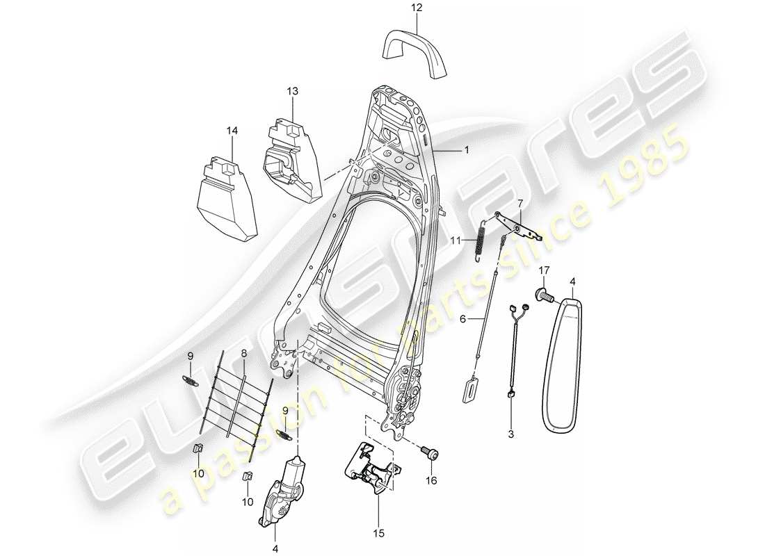 porsche 2007 (987 cayman) cadre de dossier schéma des pièces