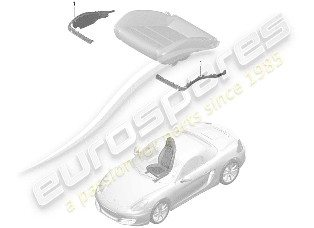 porsche 2014 (981 boxster) rembourrage pour siège schéma des pièces