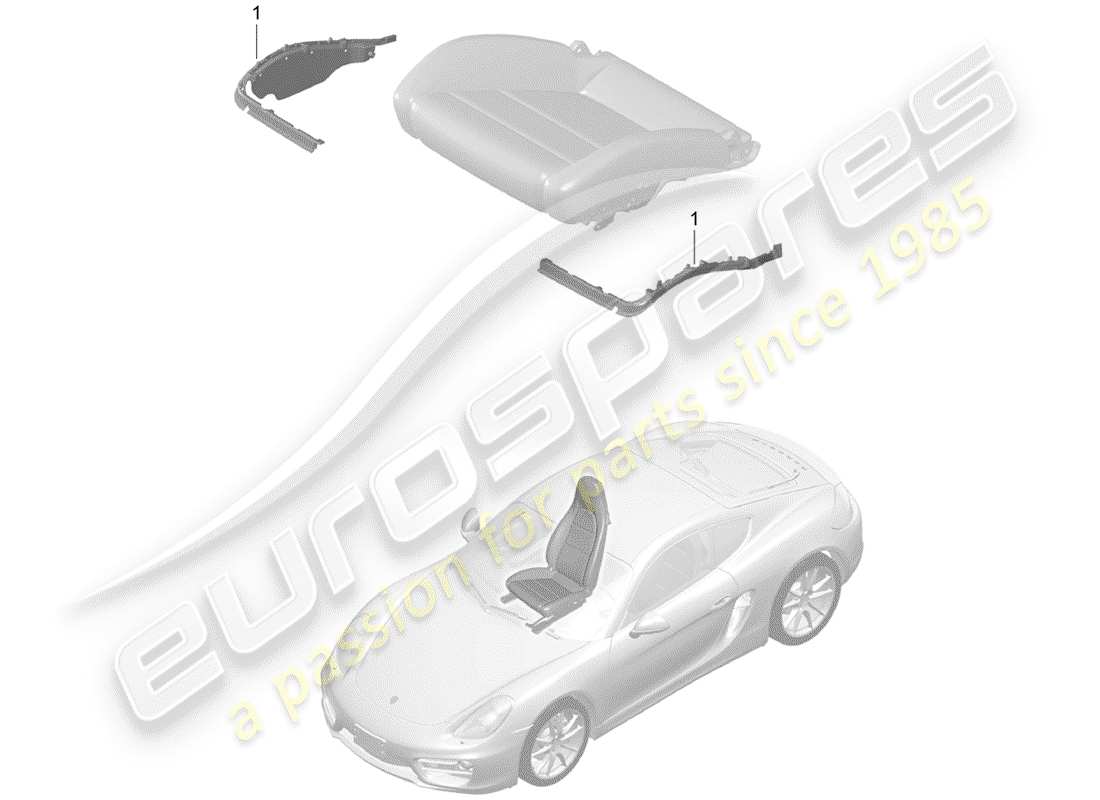 porsche 2015 (981 cayman) rembourrage pour siège schéma des pièces